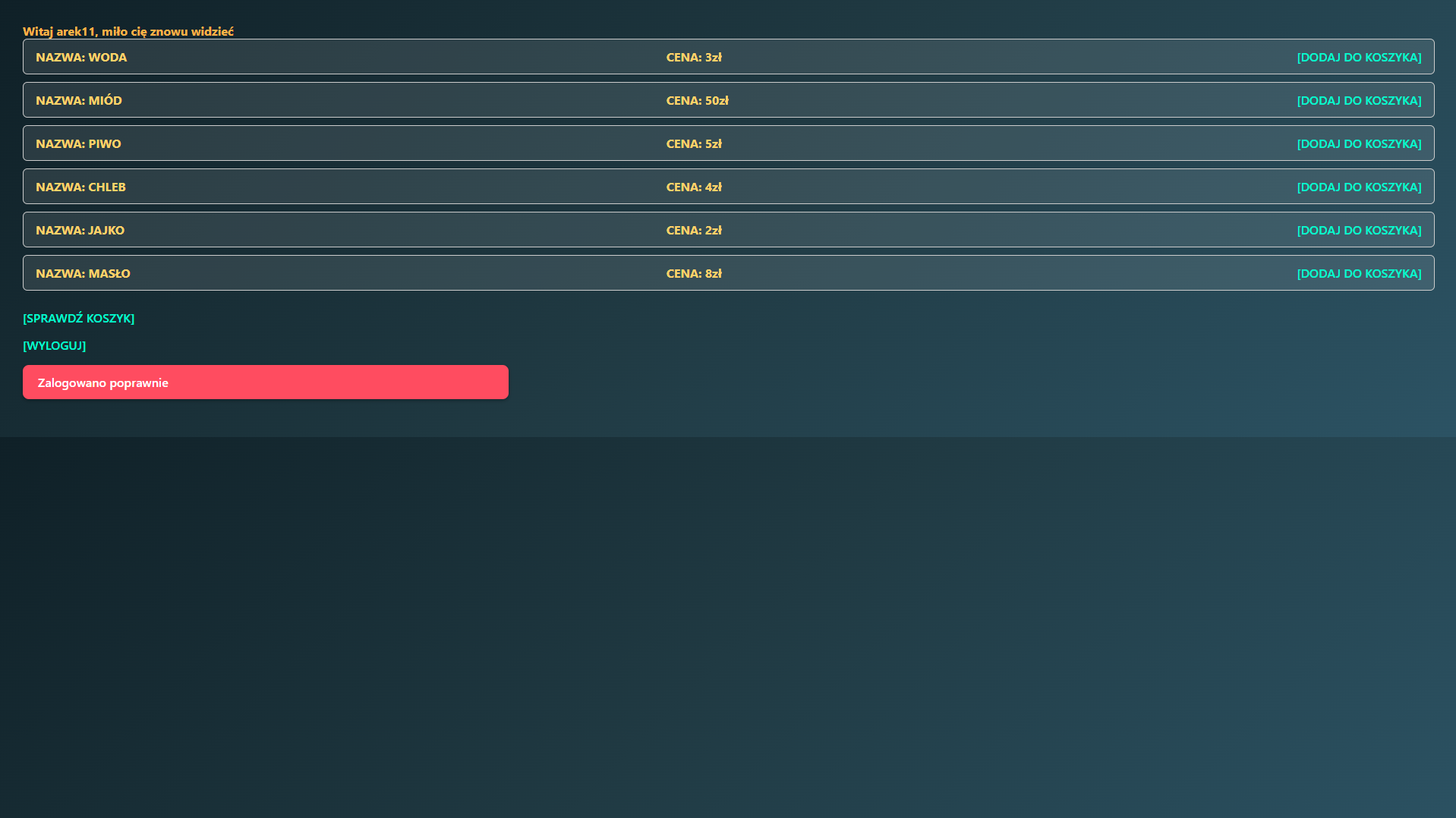 Flask Shopping Cart screenshot